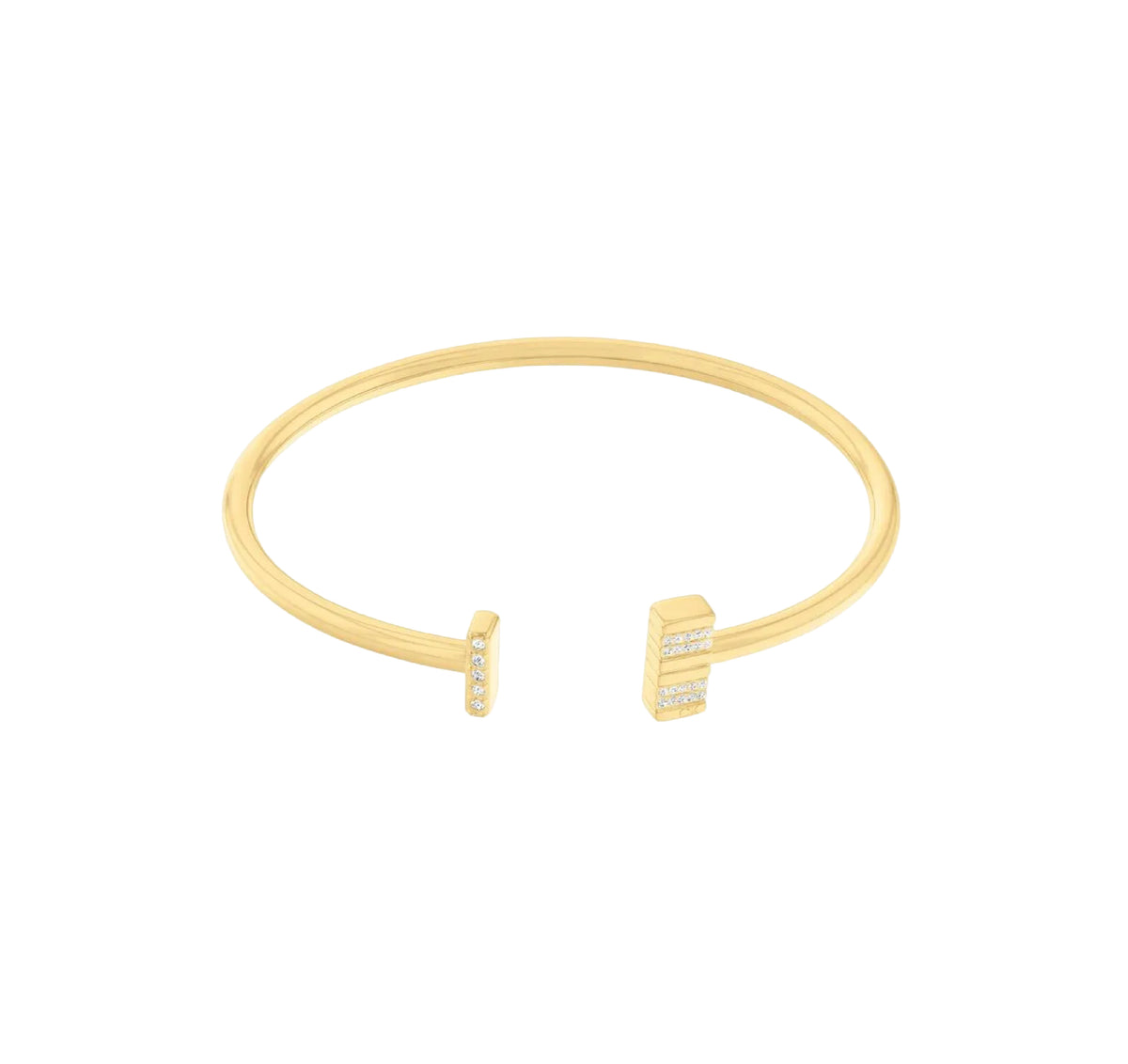 Brazalete Acero Dorado con Cristales